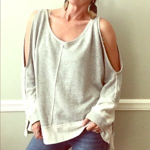 Free People Cold Shoulder Sweatshirt Gray S